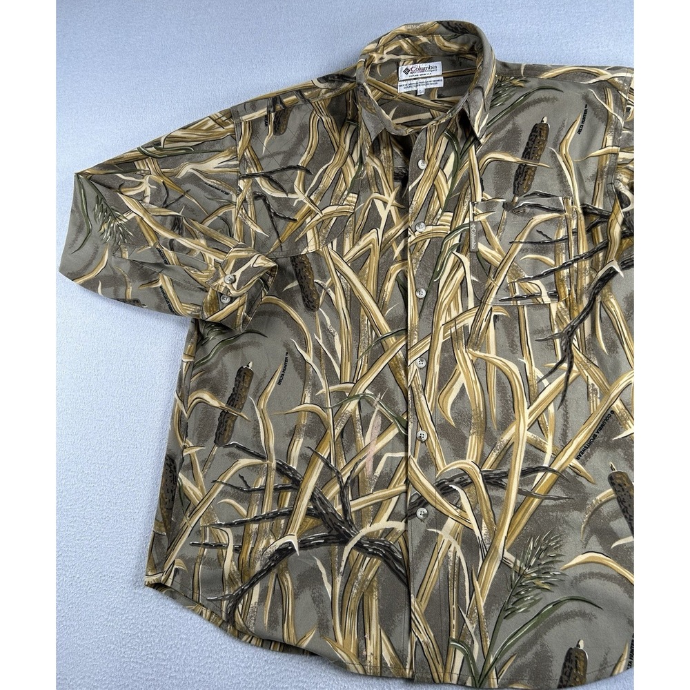 Columbia Mens Marsh Camo Button Up Long Sleeve Hunting Shirt Size LARGE - Picture 2 of 8
